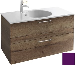 Изображение товара Тумба под раковину Jacob Delafon Odeon Rive Gauche 90 см, EB2523-RX-F26, цвет сливовый глянцевый, ручки на выбор