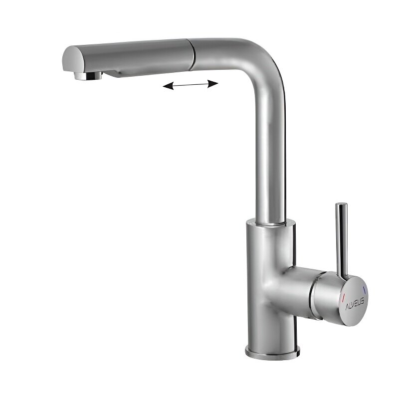 Изображение товара Кухонный смеситель Alveus Siros-P Chr-Br 1132901 из нержавеющей стали брашированный