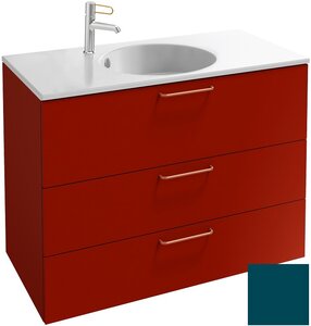 Изображение товара Тумба под раковину Jacob Delafon Odeon Rive Gauche 90 см, EB2533-RX-G1M, цвет сине-зелёный глянцевый, ручки на выбор