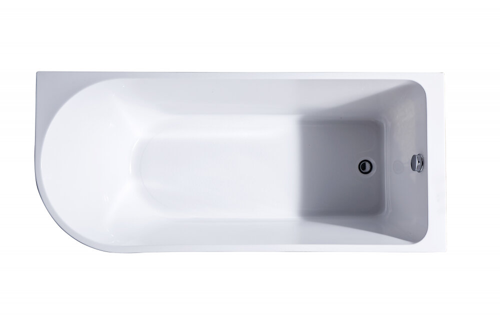 Изображение товара Ванна Bolu BL-380S L/R 170x75 см: акриловая прямоугольная-асимметричная, слив-перелив в комплекте