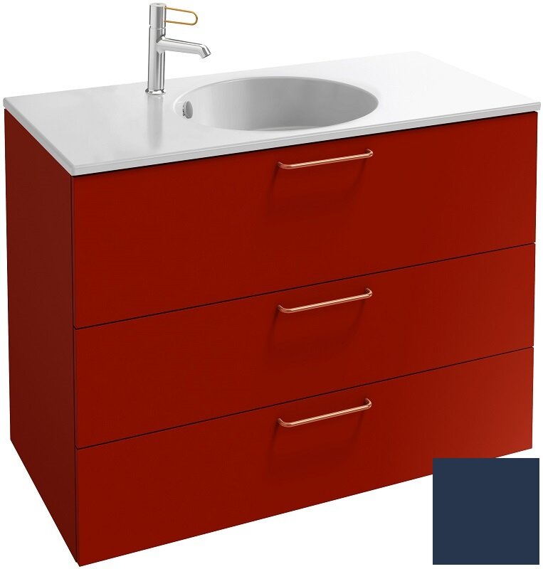 Изображение товара Тумба под раковину Jacob Delafon Odeon Rive Gauche 90 см тёмно-синяя сатин