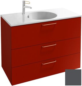 Изображение товара Тумба под раковину Jacob Delafon Odeon Rive Gauche 90 см, EB2533-RX-442, цвет серый антрацит глянцевый, ручки на выбор