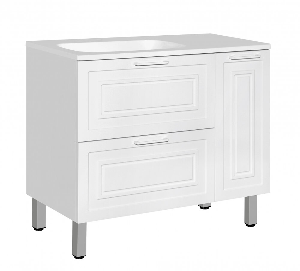 Изображение товара Тумба под раковину Style Line Альба 90 см Люкс напольная белая МДФ
