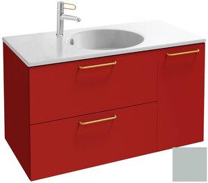 Изображение товара Тумба под раковину Jacob Delafon Odeon Rive Gauche 90 см, EB2543-RX-M44, цвет миндальный матовый, ручки на выбор