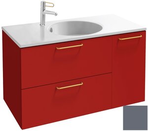 Изображение товара Тумба под раковину Jacob Delafon Odeon Rive Gauche 90 см, EB2543-RX-M76, цвет насыщенный серый матовый, ручки на выбор