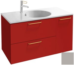 Изображение товара Тумба под раковину Jacob Delafon Odeon Rive Gauche 90 см, EB2543-RX-N21, цвет серый титан глянцевый, ручки на выбор