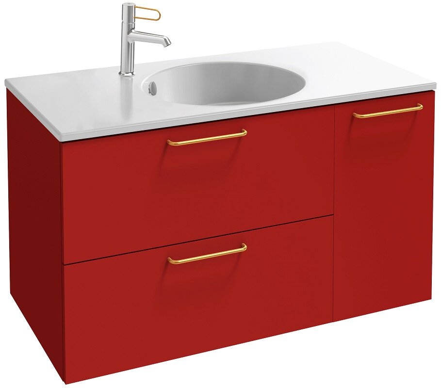 Изображение товара Тумба под раковину Jacob Delafon Odeon Rive Gauche 90 см, тёмно-красный матовый