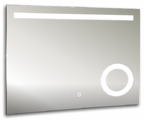 Изображение товара Зеркало Aquanika Cosmo 80 x 60 см, AQC6080RU27, с подсветкой, сенсорный выключатель, диммер, зеркало с увеличением, белый