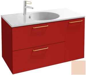 Изображение товара Тумба под раковину Jacob Delafon Odeon Rive Gauche 90 см, EB2543-RX-S09, цвет телесный сатин, ручки на выбор