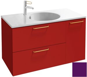 Изображение товара Тумба под раковину Jacob Delafon Odeon Rive Gauche 90 см, EB2543-RX-S20, цвет сливовый сатин, ручки на выбор Изображение товара Тумба под раковину Jacob Delafon Odeon Rive Gauche 90 см, EB2543-RX-S20, цвет сливовый сатин, ручки на выбор