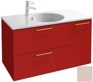 Изображение товара Тумба под раковину Jacob Delafon Odeon Rive Gauche 90 см, EB2543-RX-S42, цвет пыльная роза сатин, ручки на выбор