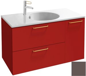 Изображение товара Тумба под раковину Jacob Delafon Odeon Rive Gauche 90 см, EB2543-RX-S32, цвет светло-коричневый сатин, ручки на выбор