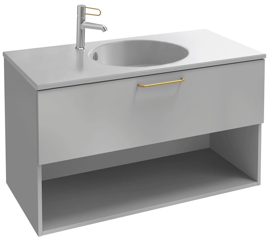 Изображение товара Тумба под раковину Jacob Delafon Odeon Rive Gauche 90 см, белый сатин