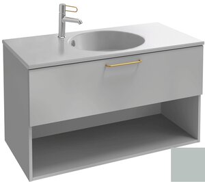 Изображение товара Тумба под раковину Jacob Delafon Odeon Rive Gauche 90 см, EB2553-RX-M44, цвет миндальный матовый, ручки на выбор