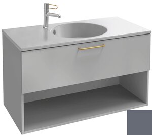 Изображение товара Тумба под раковину Jacob Delafon Odeon Rive Gauche 90 см, EB2553-RX-S40, цвет насыщенный серый сатин, ручки на выбор