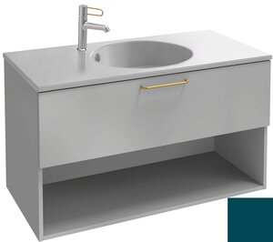 Изображение товара Тумба под раковину Jacob Delafon Odeon Rive Gauche 90 см, EB2553-RX-M85, цвет сине-зелёный матовый, ручки на выбор