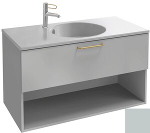 Изображение товара Тумба под раковину Jacob Delafon Odeon Rive Gauche 90 см, EB2553-RX-G73, цвет голубой шторм глянцевый, ручки на выбор