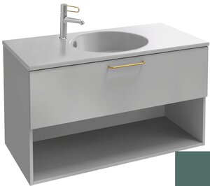 Изображение товара Тумба под раковину Jacob Delafon Odeon Rive Gauche 90 см, EB2553-RX-S49, цвет эвкалипт сатин, ручки на выбор