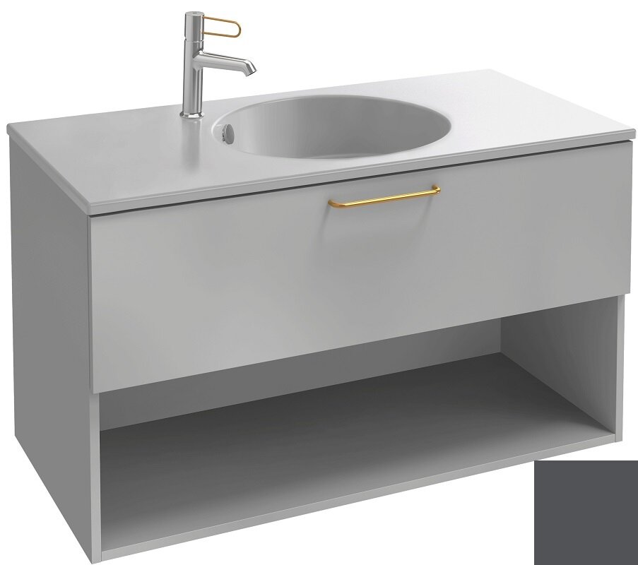 Изображение товара Тумба под раковину Jacob Delafon Odeon Rive Gauche 90 см, серый антрацит, подвесная