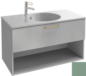 Изображение товара Тумба под раковину Jacob Delafon Odeon Rive Gauche 90 см, EB2553-RX-M47, цвет оливковый матовый, ручки на выбор