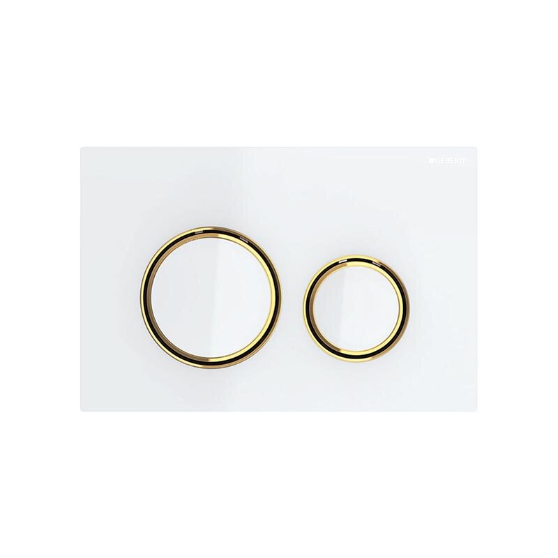 Изображение товара Geberit 115. 652. SI. 1 Type 21 - клавиша смыва White/Brass, двухрежимный смыв