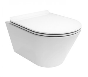 Изображение товара Подвесной безободковый унитаз Kerama Marazzi Plaza Modern Rimless KMPMWc53GWh2, белый