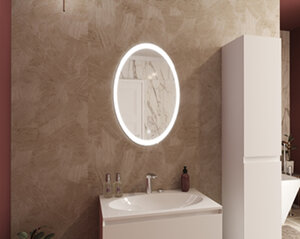 Изображение товара Зеркало Эстет Verso с LED подсветкой 57x77 см овальное белое