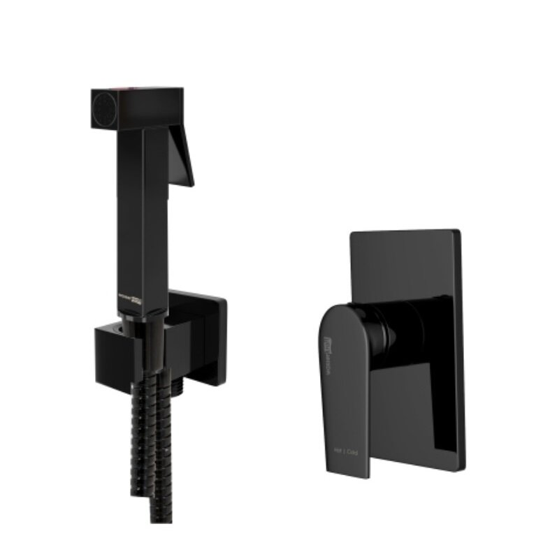 Изображение товара Гигиенический душ WasserKRAFT 6600, А66096, со смесителем, черный глянец