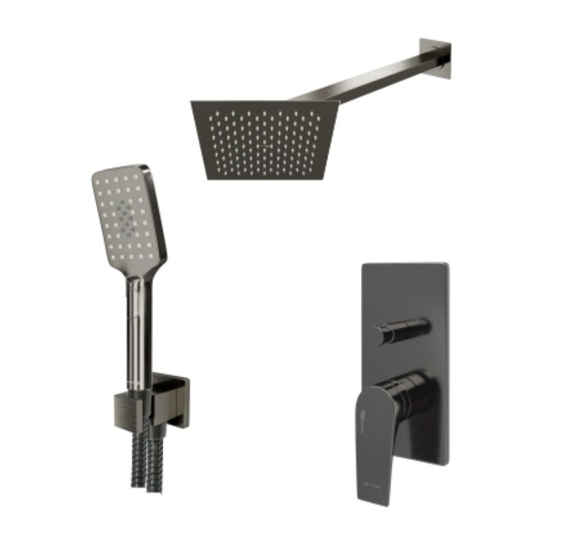 Изображение товара Душевая система WasserKRAFT Wiese 8400 вороненая сталь gunmetal с автоматическим переключателем