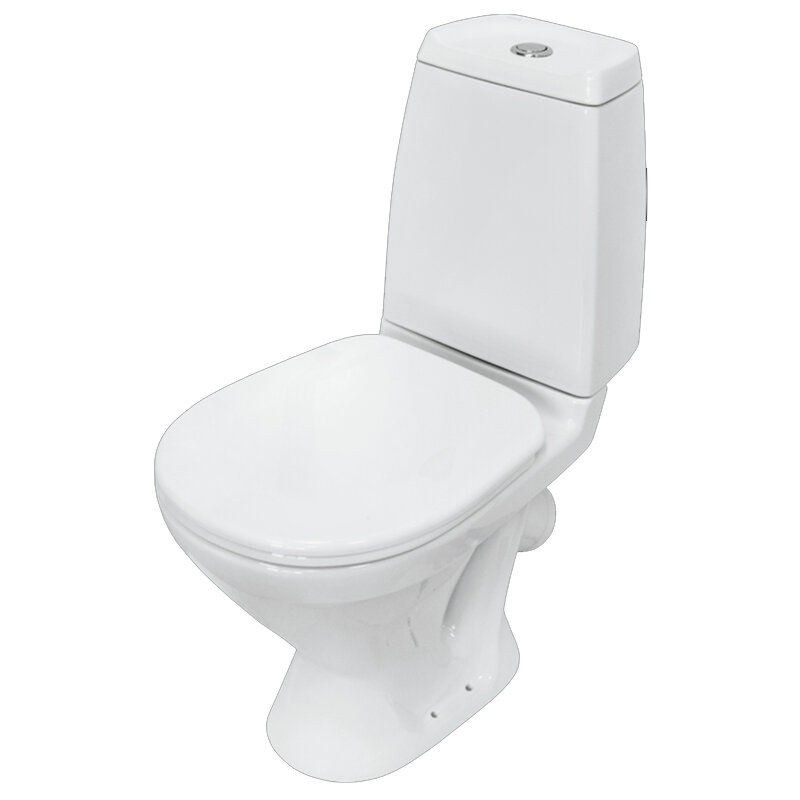 Изображение товара Унитаз-компакт Sanita Кама эконом безободковый с функцией полного смыва 6 л и косым выпуском