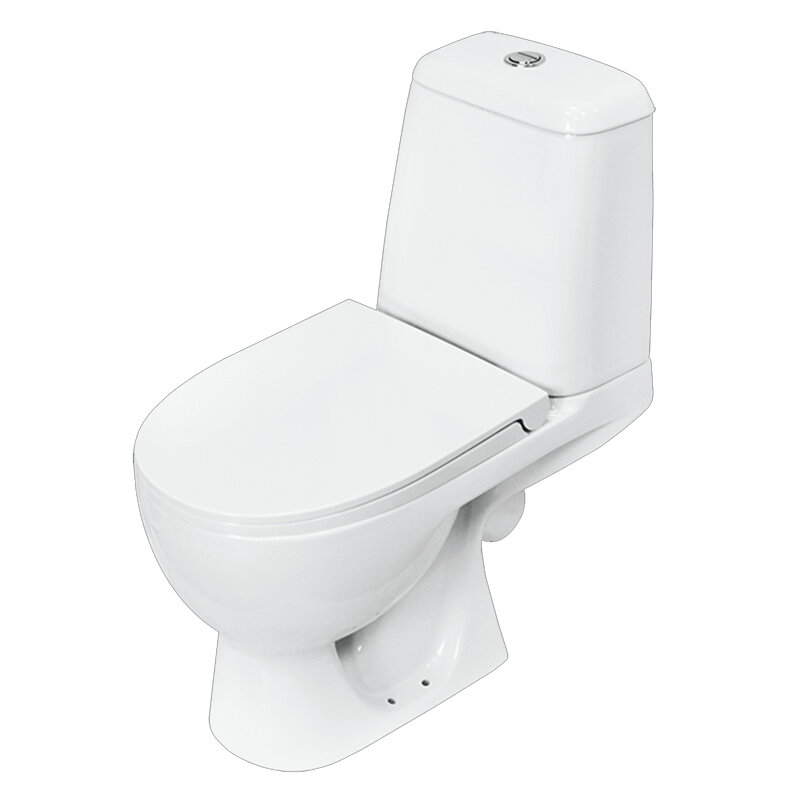 Изображение товара Унитаз-компакт Sanita Luxe Max с крышкой микролифт, двухрежимный, фарфор