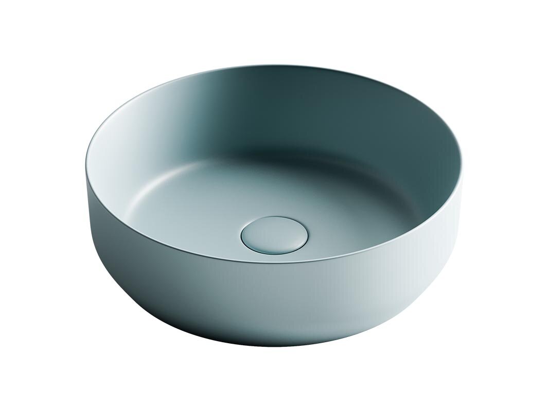 Изображение товара Раковина Ceramica Nova CN6022MLG 39x39x12 см, накладная, круглая, зелёный матовый фарфор Изображение товара Раковина Ceramica Nova CN6022MLG 39x39x12 см, накладная, круглая, зелёный матовый фарфор
