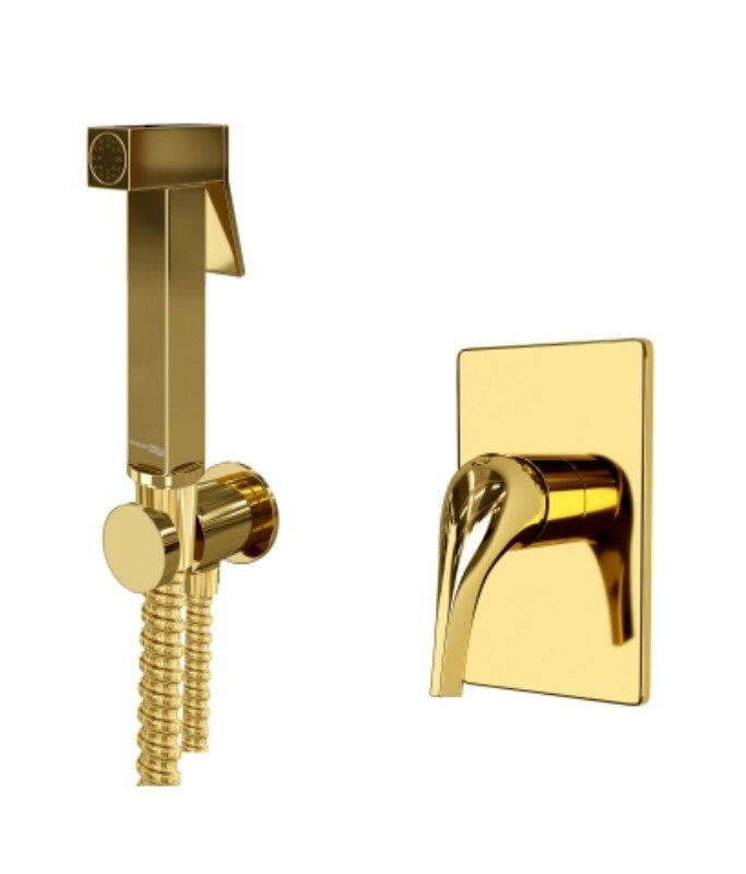 Изображение товара Гигиенический душ WasserKRAFT А71097 со смесителем и глянцевым золотом