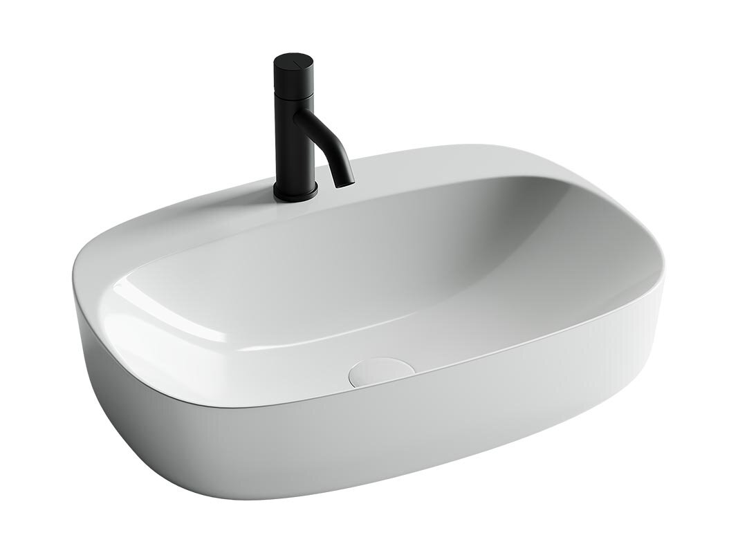 Изображение товара Раковина Ceramicanova CN5012 - накладная овальная из фарфора без перелива, белая Изображение товара Раковина Ceramicanova CN5012 - накладная овальная из фарфора без перелива, белая