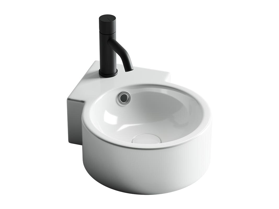 Изображение товара Раковина Ceramicanova Element CN5019 31 x 41 x 12.5 см, угловая, с переливом, сантехфарфор