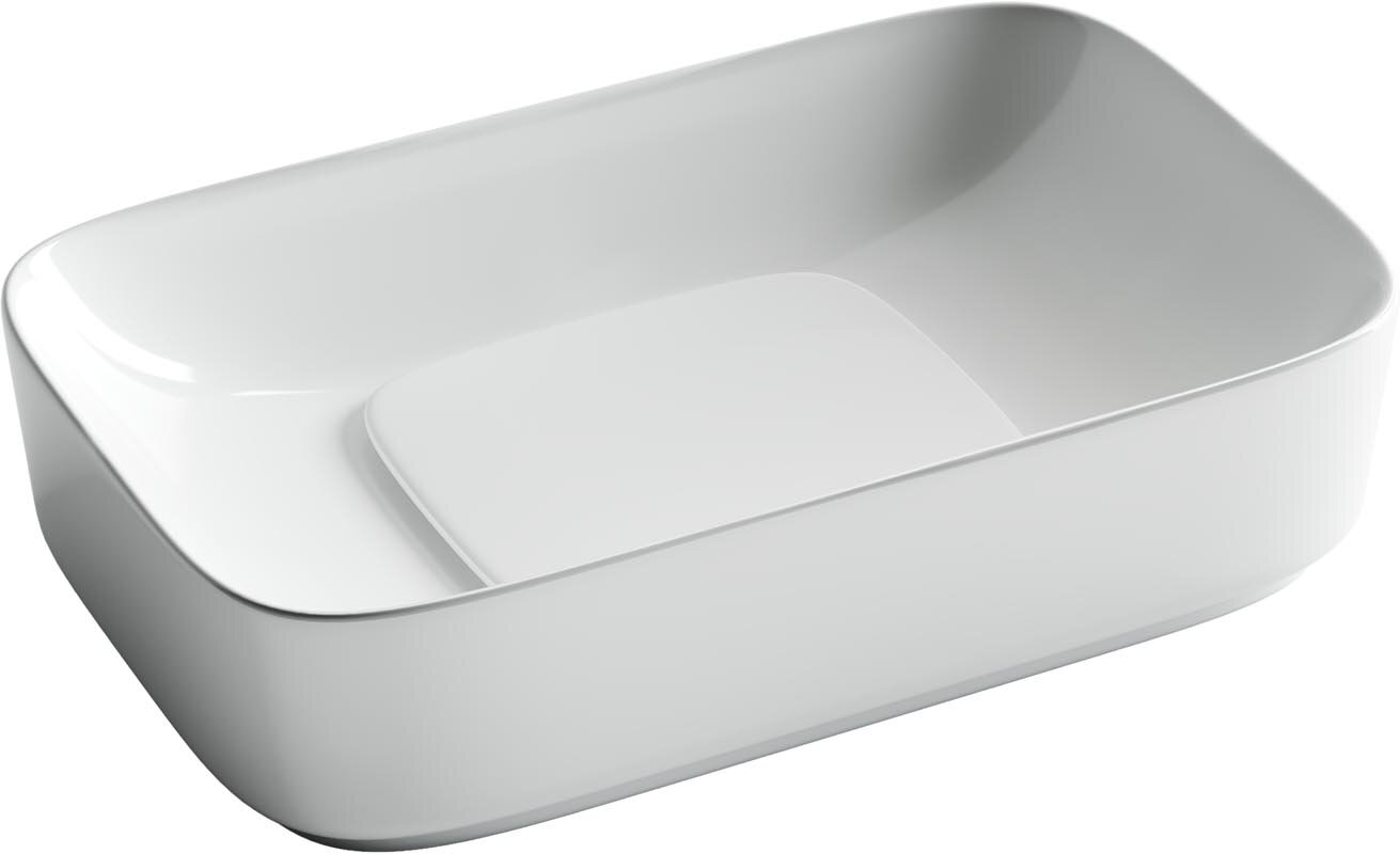 Изображение товара Раковина Ceramicanova Element CN5021 60 x 37.5 x 14.5 см, с керамической накладкой на слив, без перелива, сантехфарфор Изображение товара Раковина Ceramicanova Element CN5021 60 x 37.5 x 14.5 см, с керамической накладкой на слив, без перелива, сантехфарфор