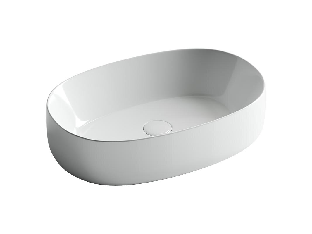 Изображение товара Раковина Ceramica Nova CN5023 Итальянская овальная накладная фарфоровая без перелива