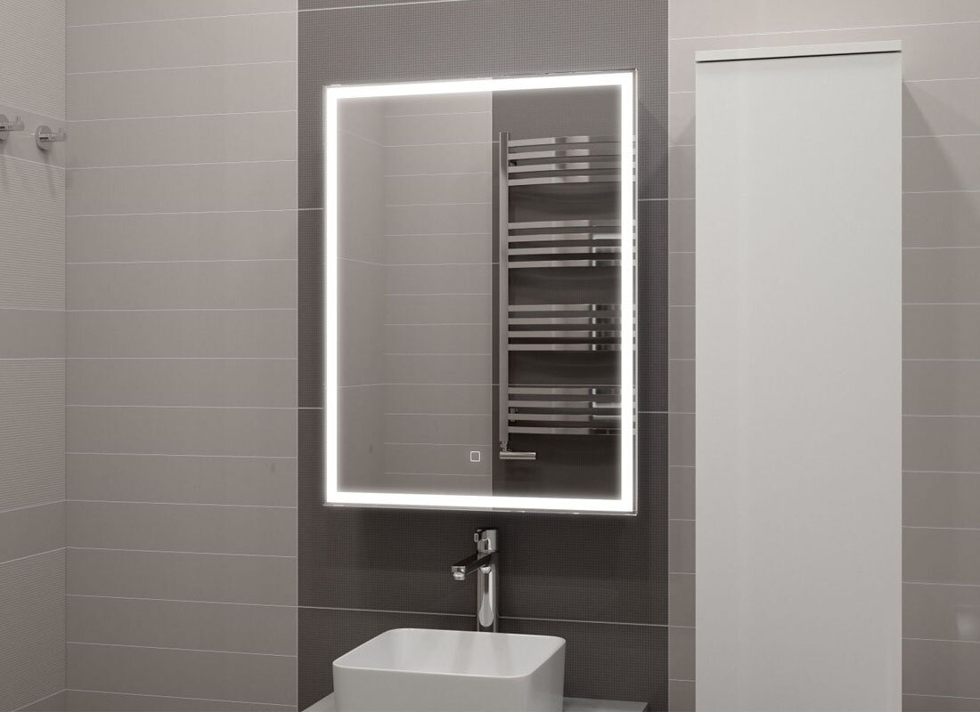 Изображение товара Зеркальный шкаф Art&Max Techno с подсветкой 60х80 см, белый, влагостойкий