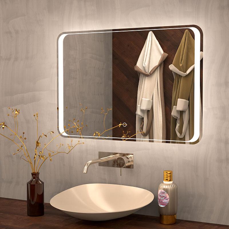 Изображение товара Зеркало с подсветкой Art&Max Elegant 80х80 см с диммером и сенсорным управлением Изображение товара Зеркало с подсветкой Art&Max Elegant 80х80 см с диммером и сенсорным управлением