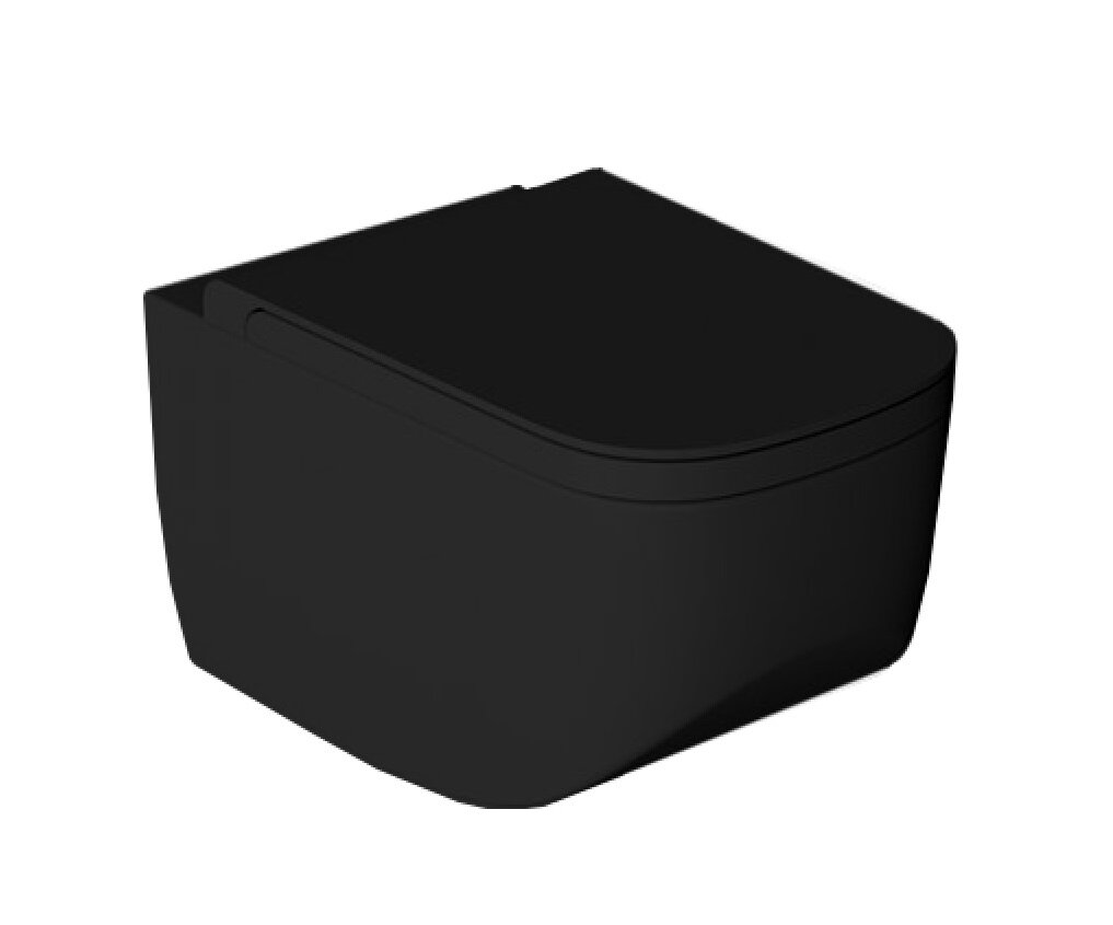 Изображение товара Подвесной безободковый унитаз Hatria Next 35.5x55.5 см черный матовый