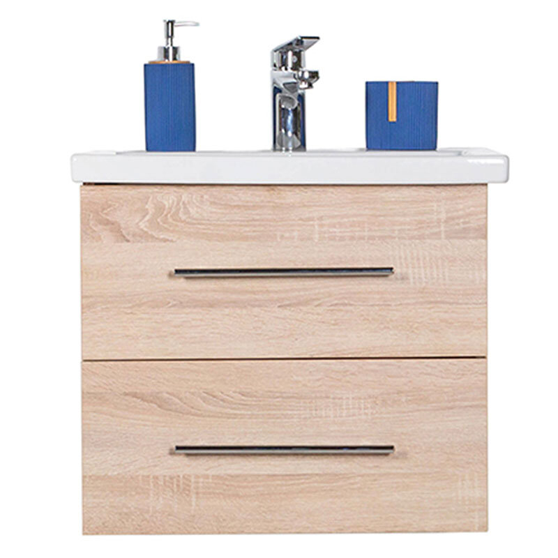 Изображение товара Подвесная тумба с раковиной Бриз 60 см дуб белый ЛДСП Россия