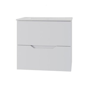 Изображение товара Тумба с раковиной Orange Line Li-60Tuw+Ra подвесная белая матовая