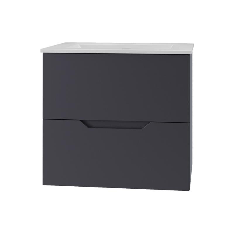 Изображение товара Подвесная тумба с раковиной Orange Line Li-60Tug+Ra серый МДФ 2 года гарантия