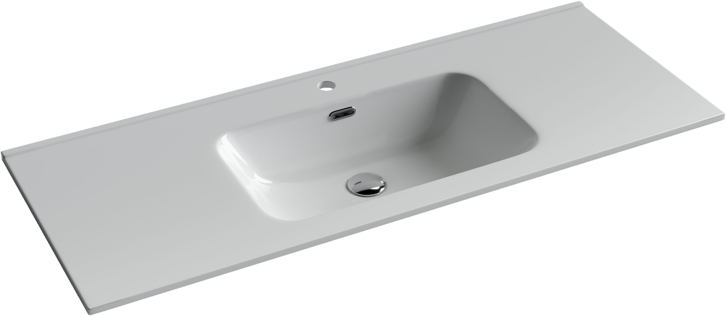 Изображение товара Раковина Ceramicanova Element CN7006, 121 x 46.5 x 18 см, накладная, прямоугольная, с переливом, сантехфарфор