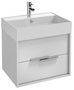 Изображение товара Тумба под раковину Jacob Delafon Vivienne EB1506-N18-N18, 60 см, корпус белый глянцевый, фасад белый глянцевый, ручки хром