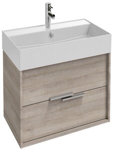 Изображение товара Тумба под раковину Jacob Delafon Vivienne EB1506-E71-E71, 60 см, корпус серый дуб, фасад серый дуб, ручки хром