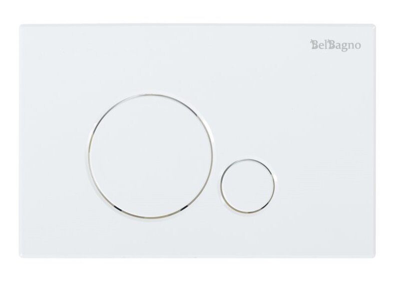 Изображение товара Кнопка смыва для унитаза BelBagno Sfera BB014-SR-BIANCO, двухрежимная, белая