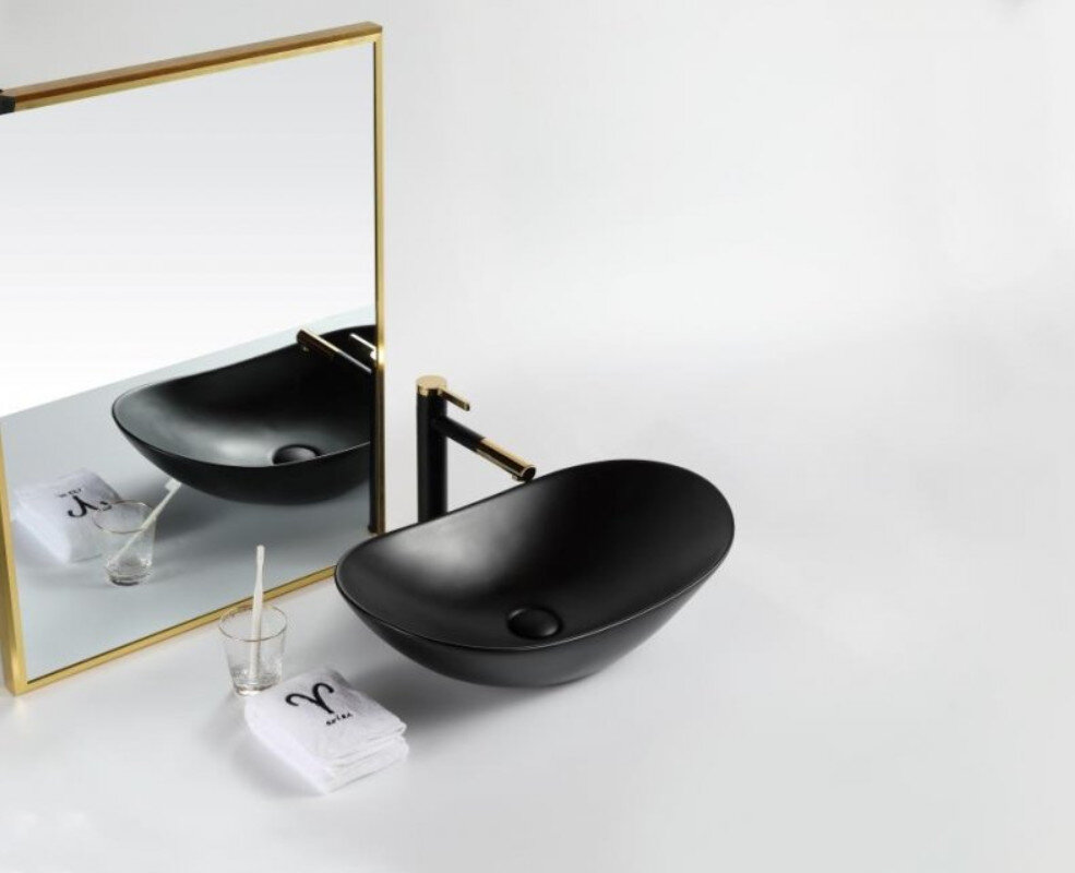 Изображение товара Раковина BelBagno BB1404-H301 накладная овальная черная матовая 60х36 см