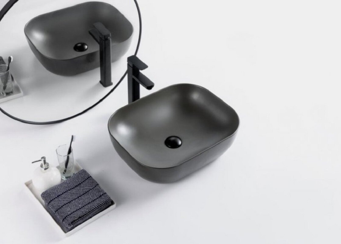 Изображение товара Раковина накладная BelBagno BB1302-H311 50x40 см, серый матовый, Италия