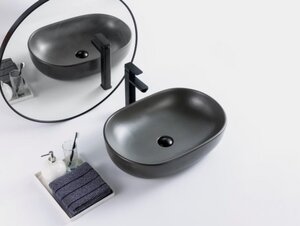 Изображение товара Раковина BelBagno BB1084-H311, 60 x 42 см, накладная, цвет серый матовый